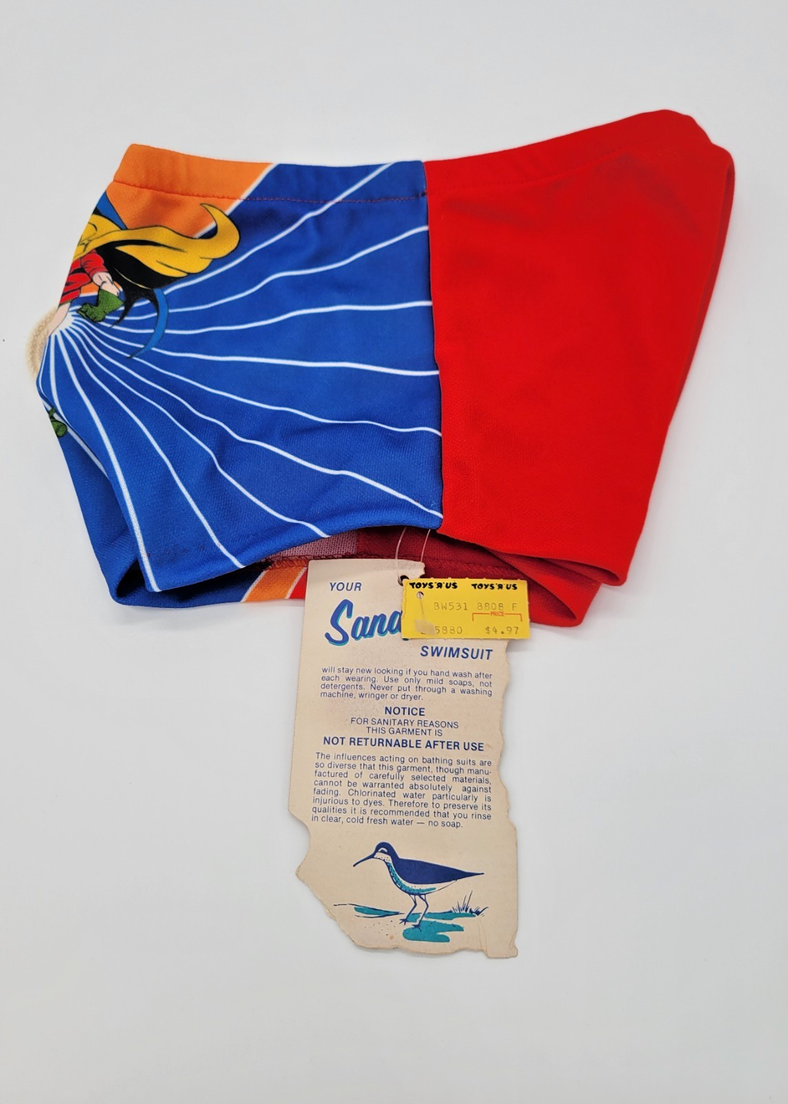 Vintage 90s Batman & Robin Child’s Swim Trunks NWT Sandpiper Toys R Us Deadstock