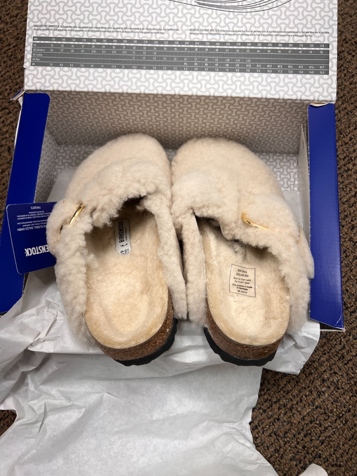 Birkenstock Boston Big Buckle Teddy Rivet logo OS (1025664) EU 39 (US W 8 / M 6)