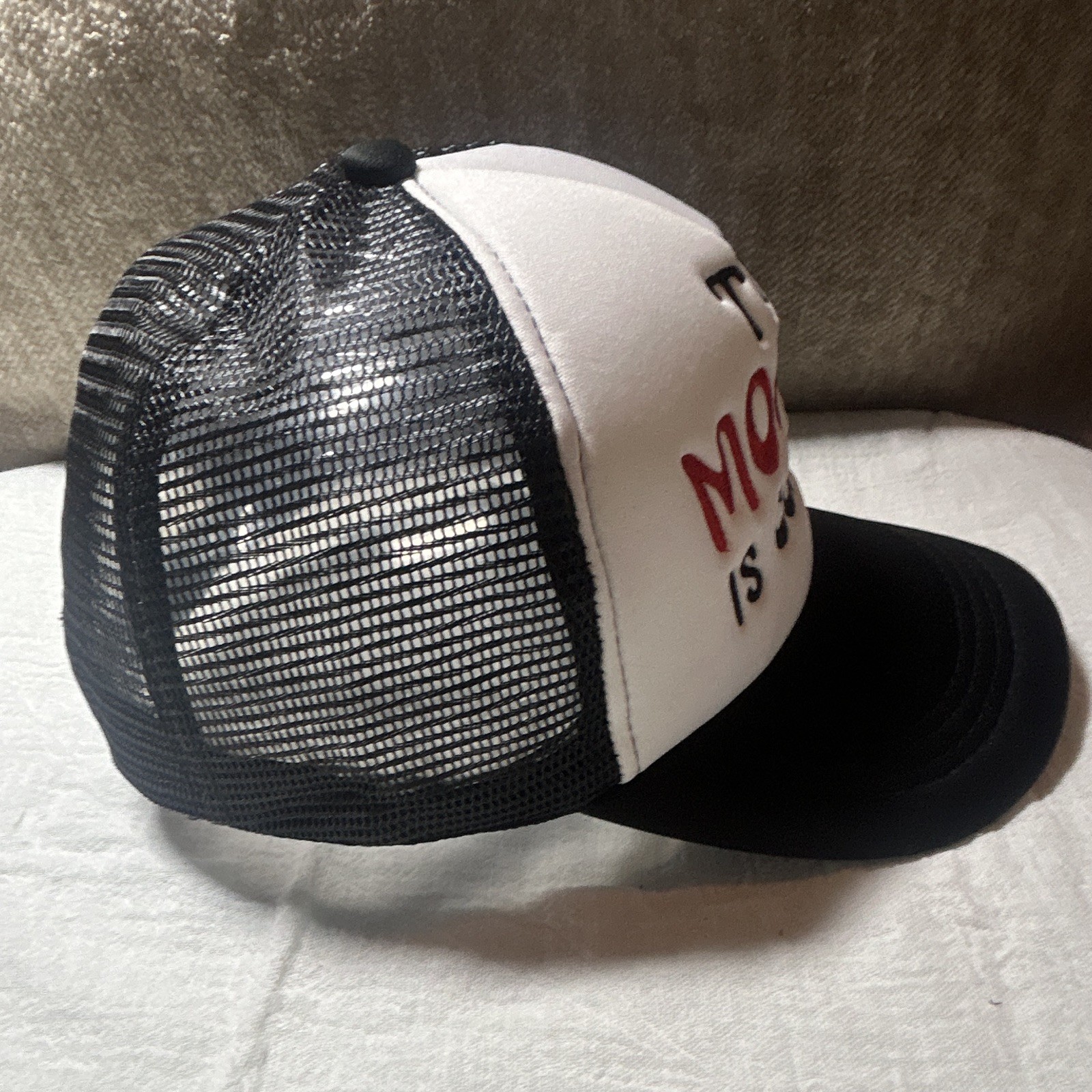Black White Red Money Theme Mesh Back Adjustable Trucker Hat Men One Size
