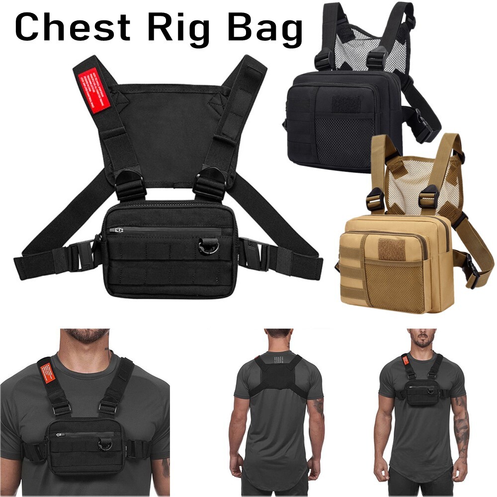 Tactical Combat Chest Rig Bag Vest Bags Front Pouch Recon Concealed Carry Pouch
