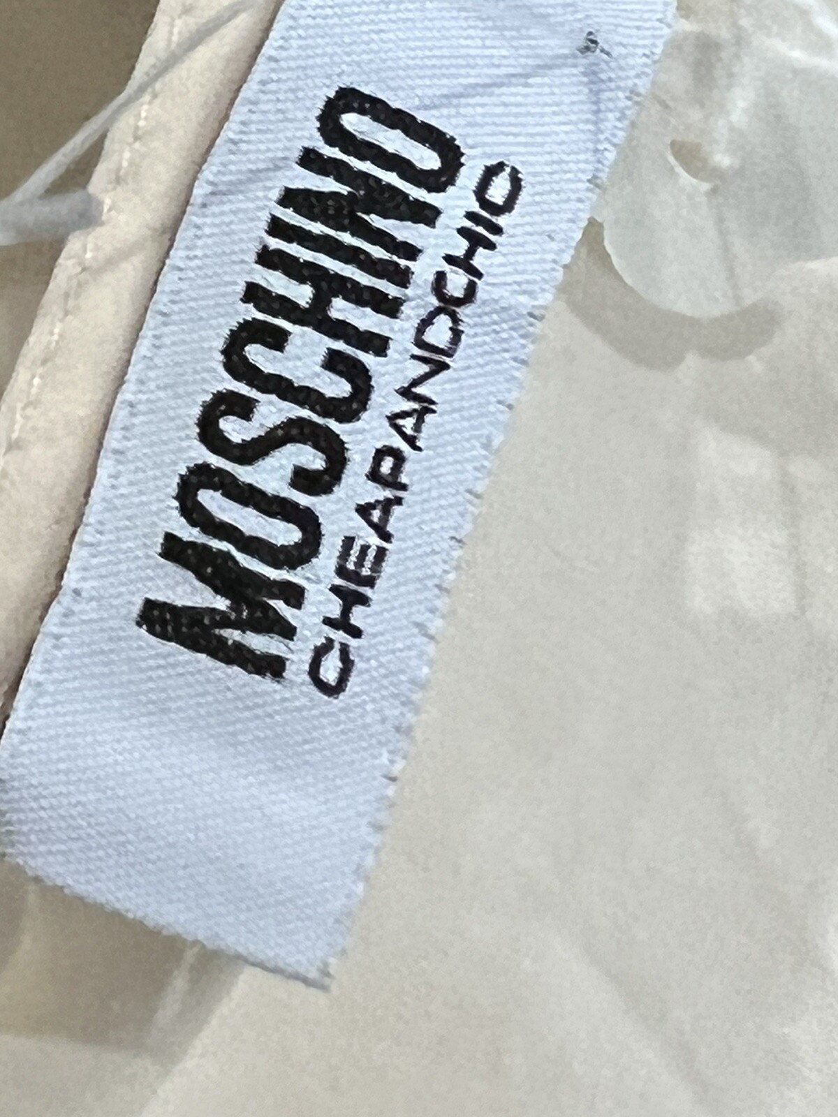 MOSCHINO Cheap & Chic Beige Sleeveless V Neck Blouse Top Embellished Shells 10