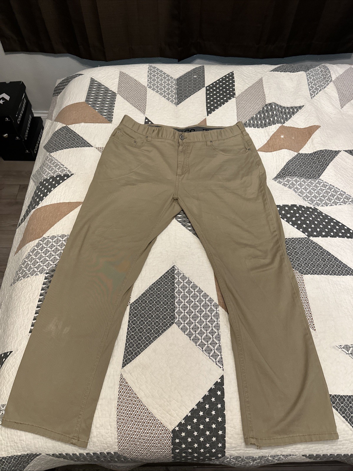 Iron Co Men’s Flex Comfort Waistband Stretch Cargo Shorts, Size 36 Tan