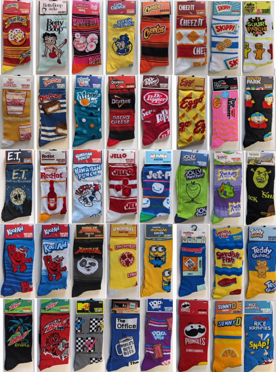 Odd Sox Crazy Socks Mens Size 6-12 Crew Socks Novelty Gift Gag Funny Food 2024 B