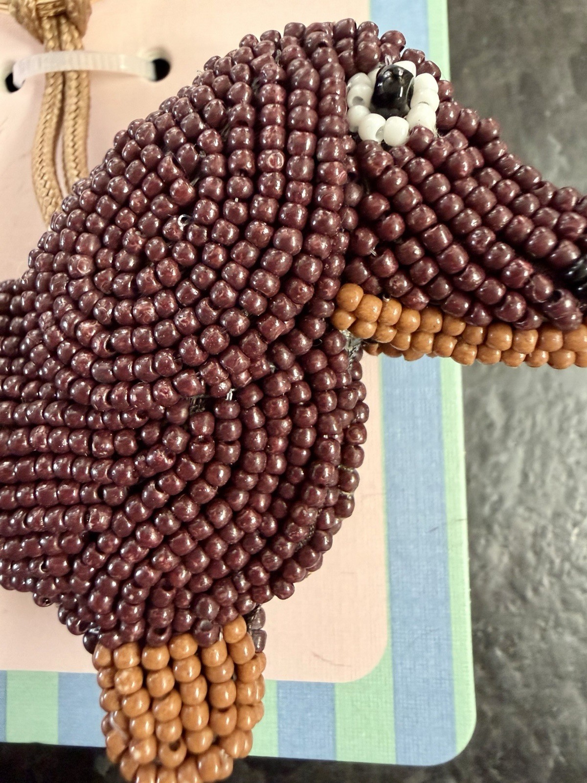 Piper K Beaded Dachshund Dog Bag Charm or Keychain NWT