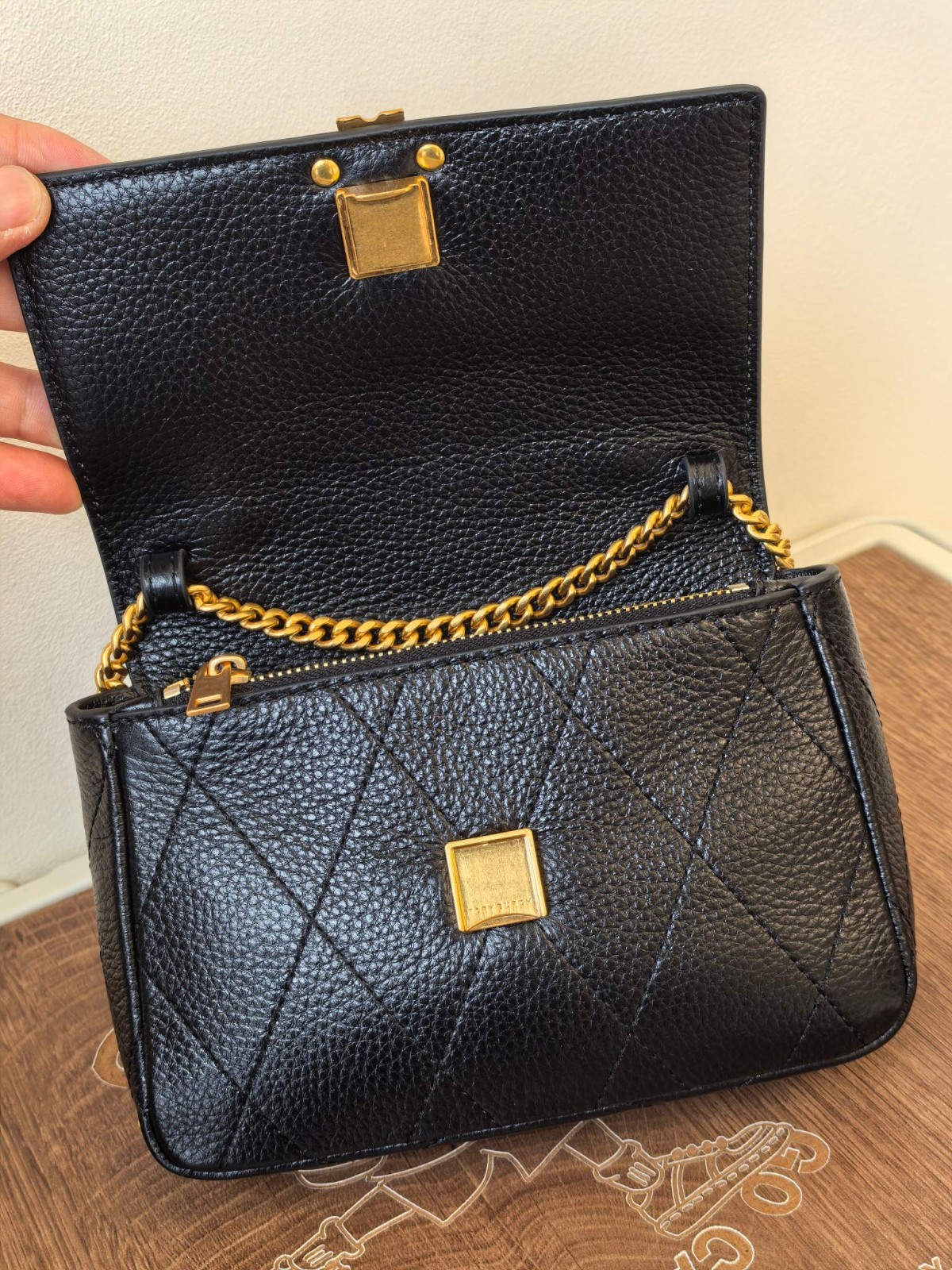 TORY BURCH MINI CHARLIE QUILTED TOP-HANDLE CROSSBODY FLEMING SOFT TOTE BLACK