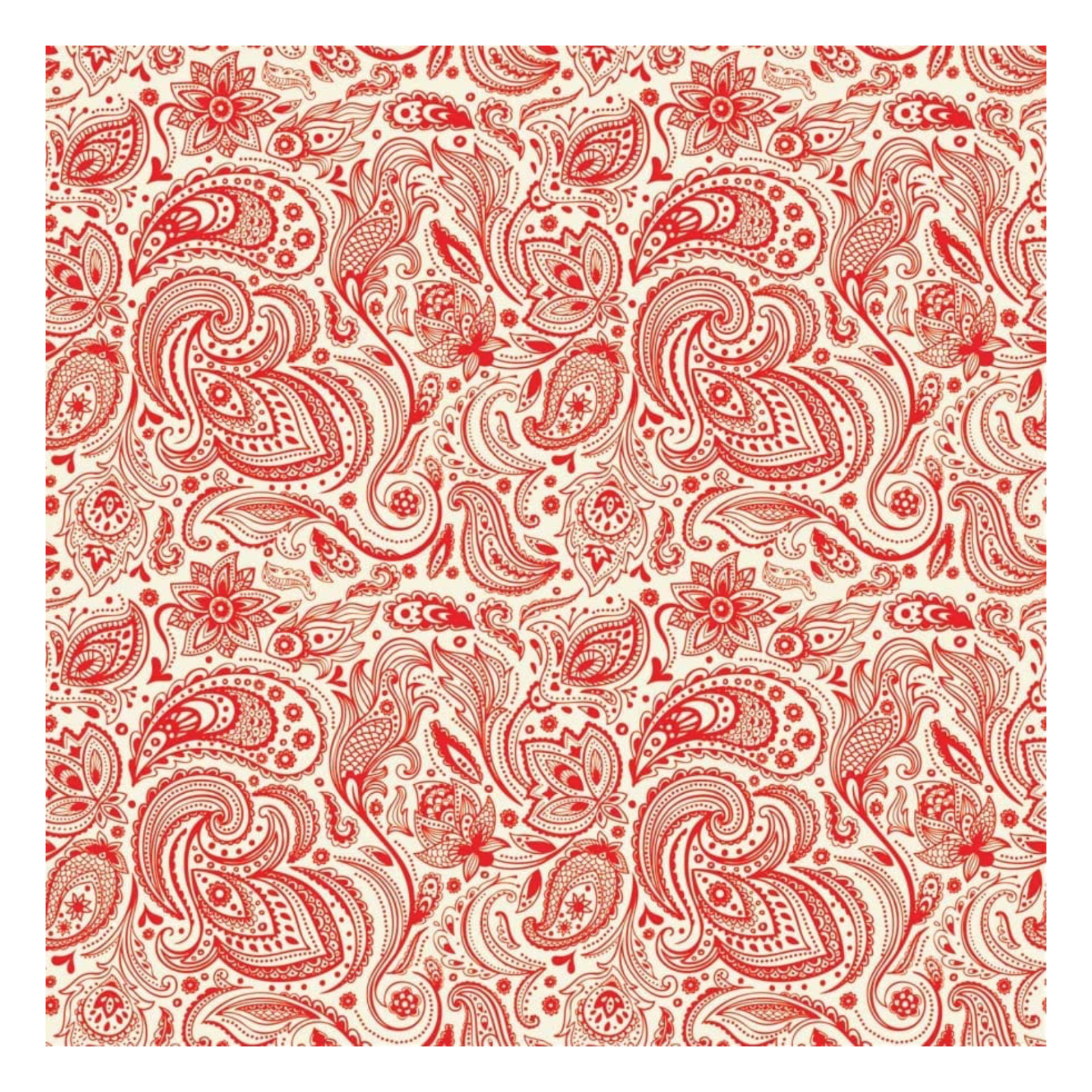 English Red Paisley Bandanna 22x22in Made in USA Hav-A-Hank Single Side Print