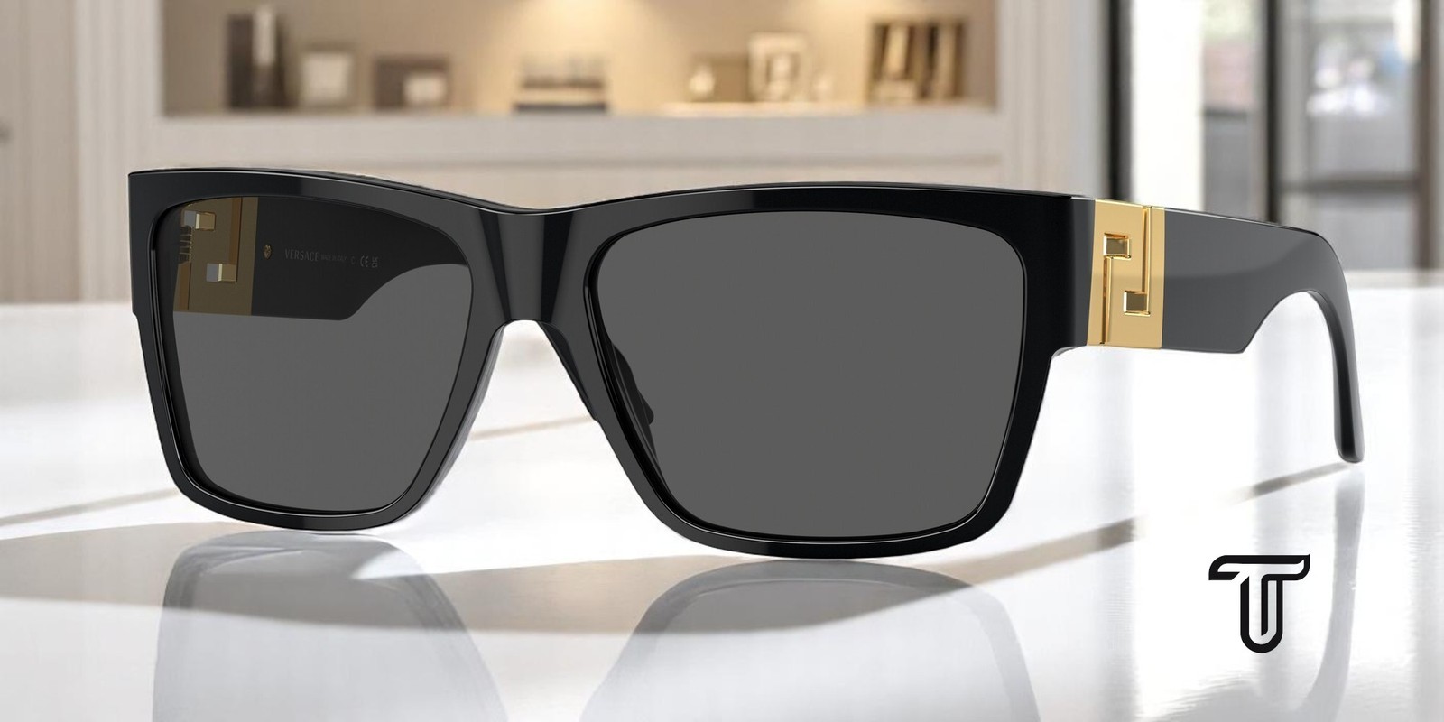 VERSACE VE4296 GB1 87 Black Gray 59 mm Men’s Sunglasses