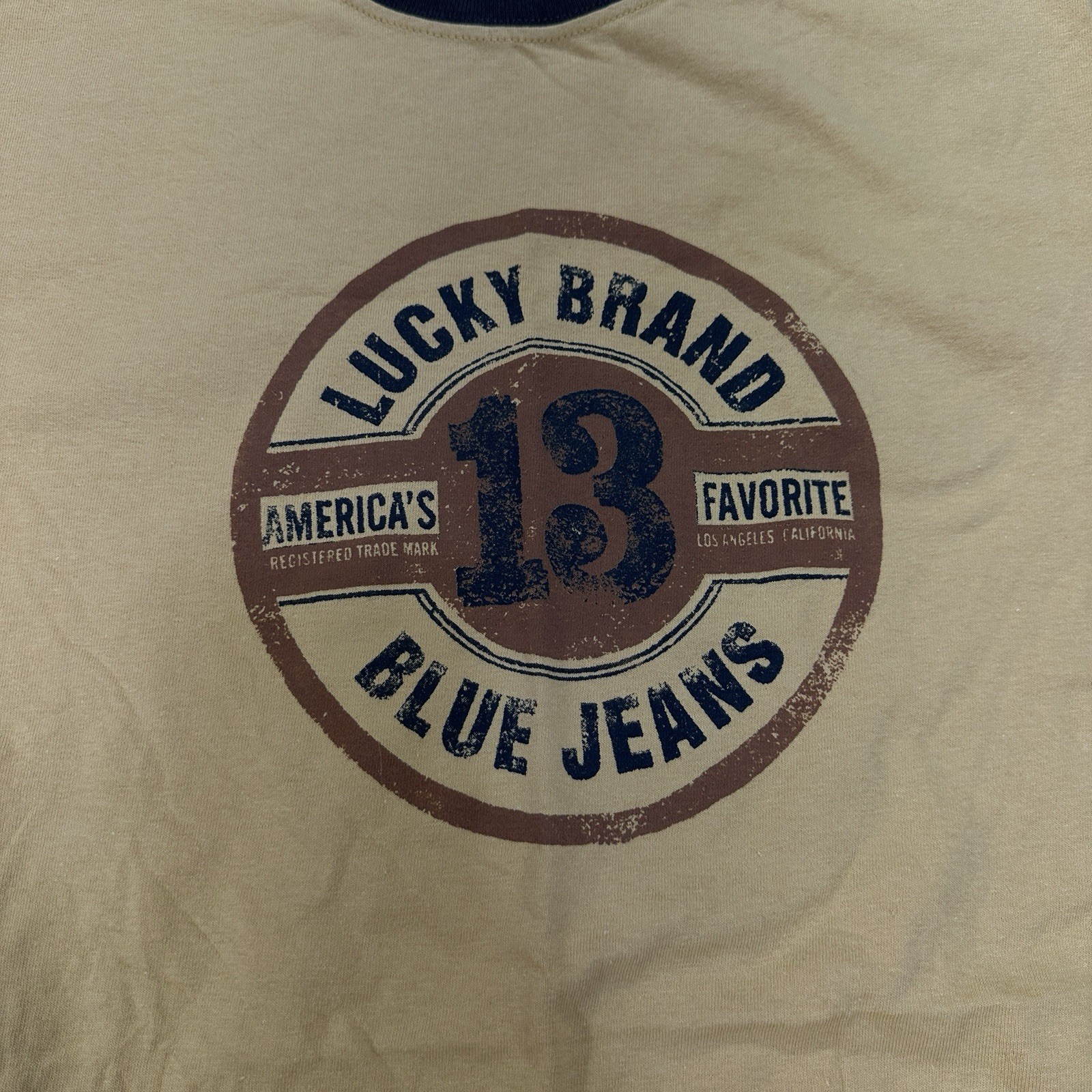 Lucky Brand Knit-Wear Fine Quality Vintage Yellow T-Shirt Men’s XL Made In USA