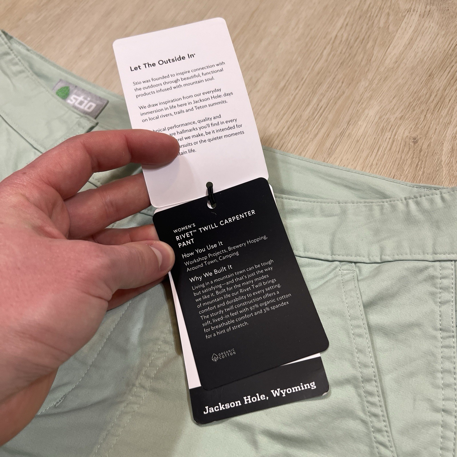 NWT Woman’s 8 Stio Rivet Twill Carpenter Pants Light Green Double Knee