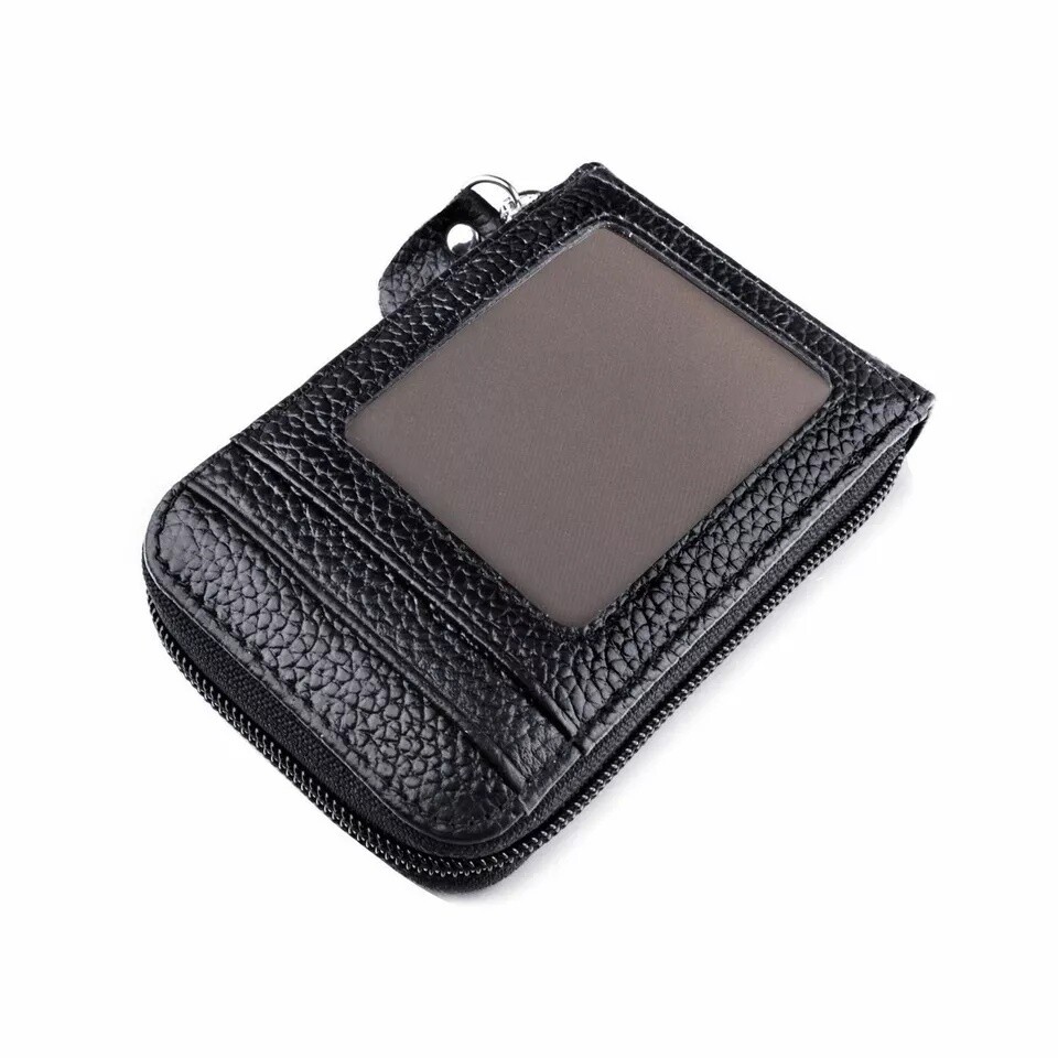 Mens RFID Blocking Leather Wallet Credit Card ID Holder Zipper Purse Waterproof