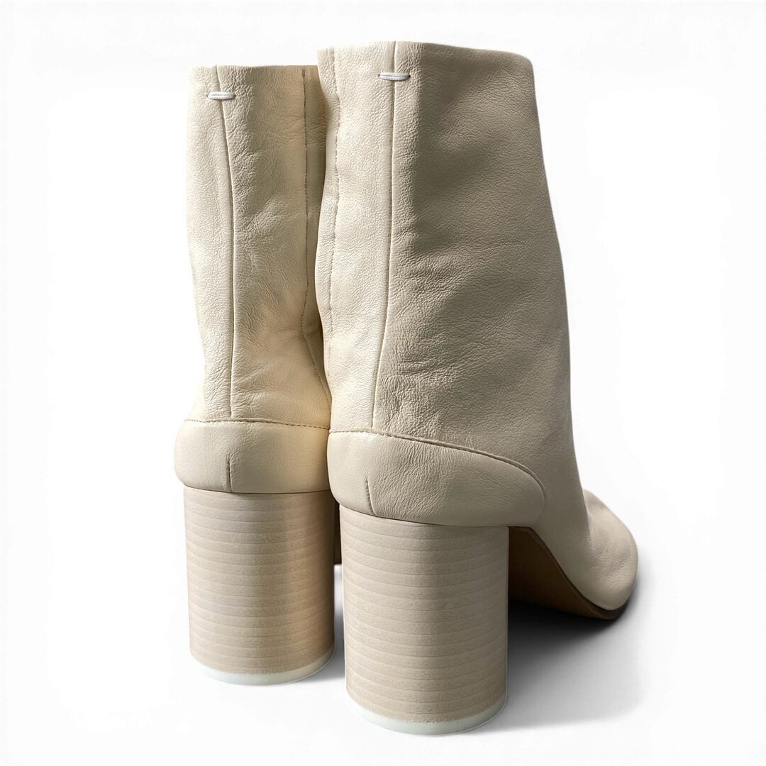 Maison Margiela Tabi Boot Size 37 1 2 Cream Leather Womens TA1 Used AYAN-0