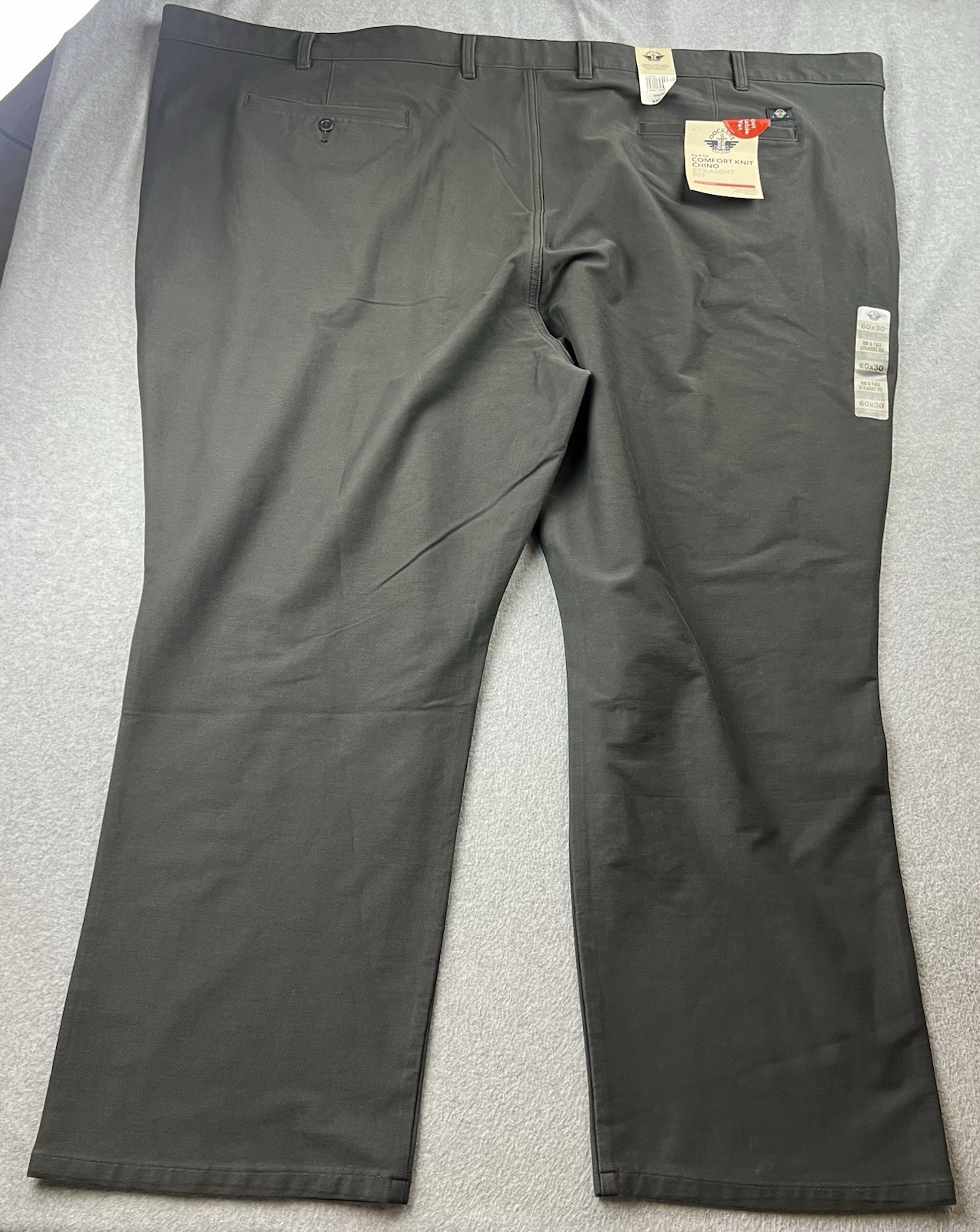 Dockers Men’s Comfort Smart Knit Chino Pants Straight Fit W60 L30 Dark Gray NWT
