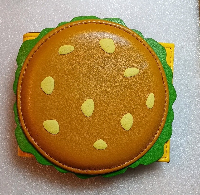 SpongeBob SquarePants Inspired Krabby Patty,bifold Wallet Unisex 4″×4″Free Ship