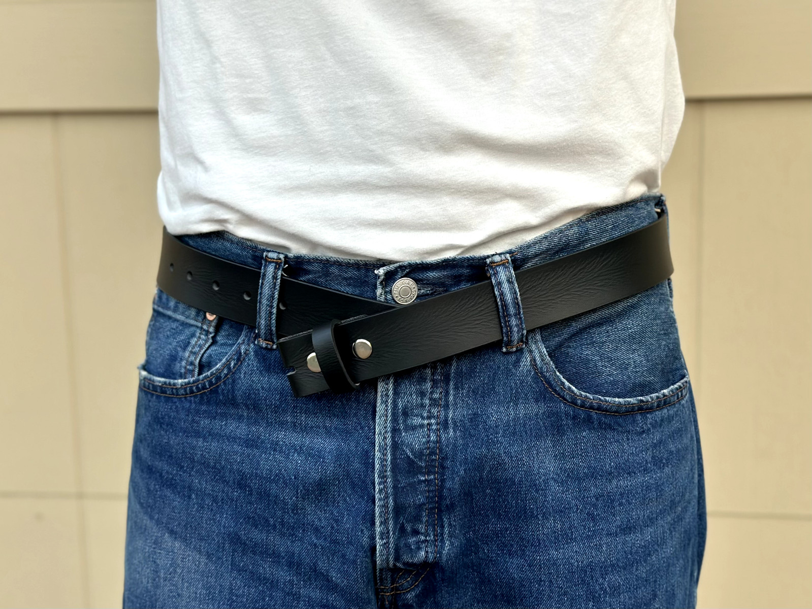 Handmade Genuine Men’s Belt Full Grain Leather Without Buckle Heavy Duty Western