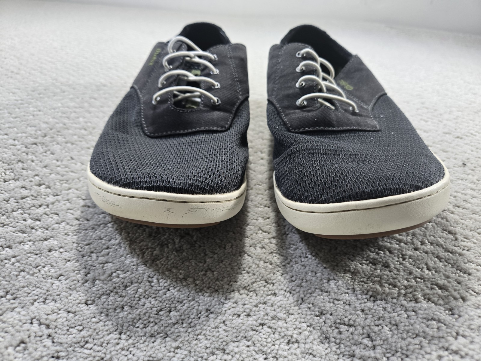 OluKai Nohea Moku Shoes Mens Size 9 Black Mesh Casual Boat Loafers 10283-4040
