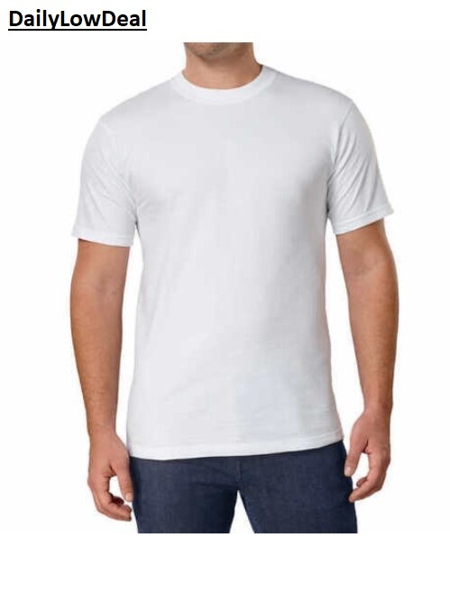 Kirkland Men’s White 100% Cotton Crew Neck T-shirt FREE SHIPPING! 2 OR 6 PACK