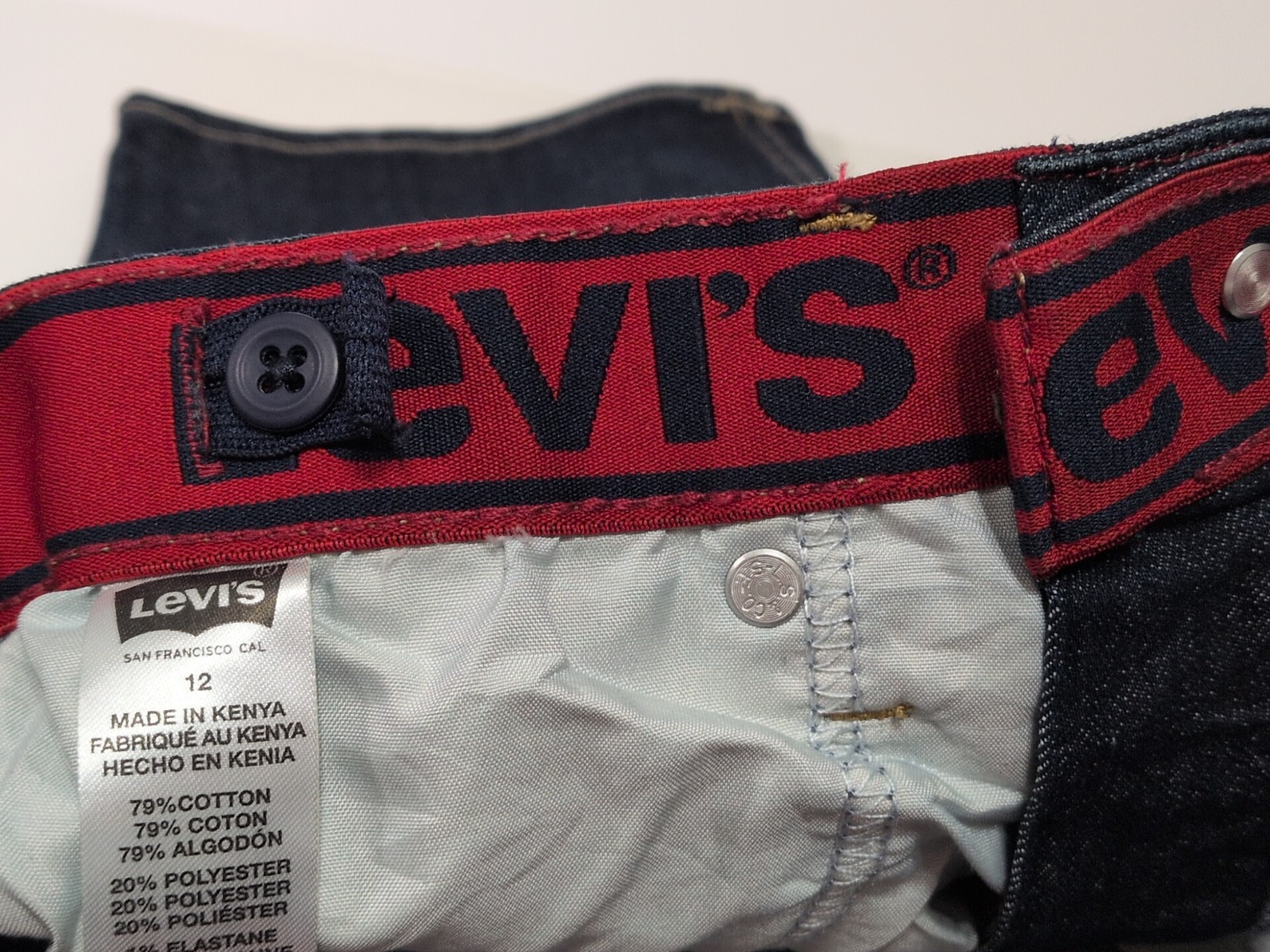 Levi’s 511 Slim Size 12 Regular Boys Denim Shorts Comfort Stretch Adj Waist NWT