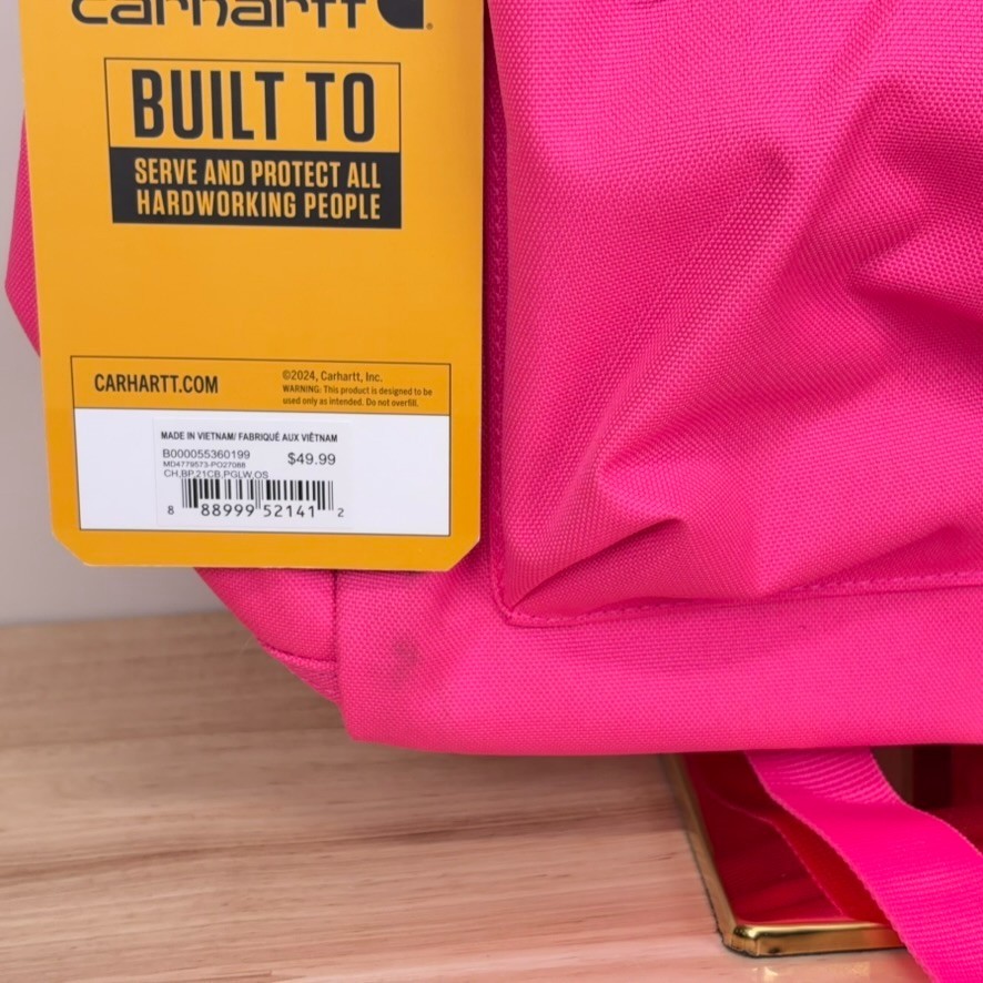 NWT Carhartt 21L Classic Laptop Water Resistant Backpack – Pink Glow