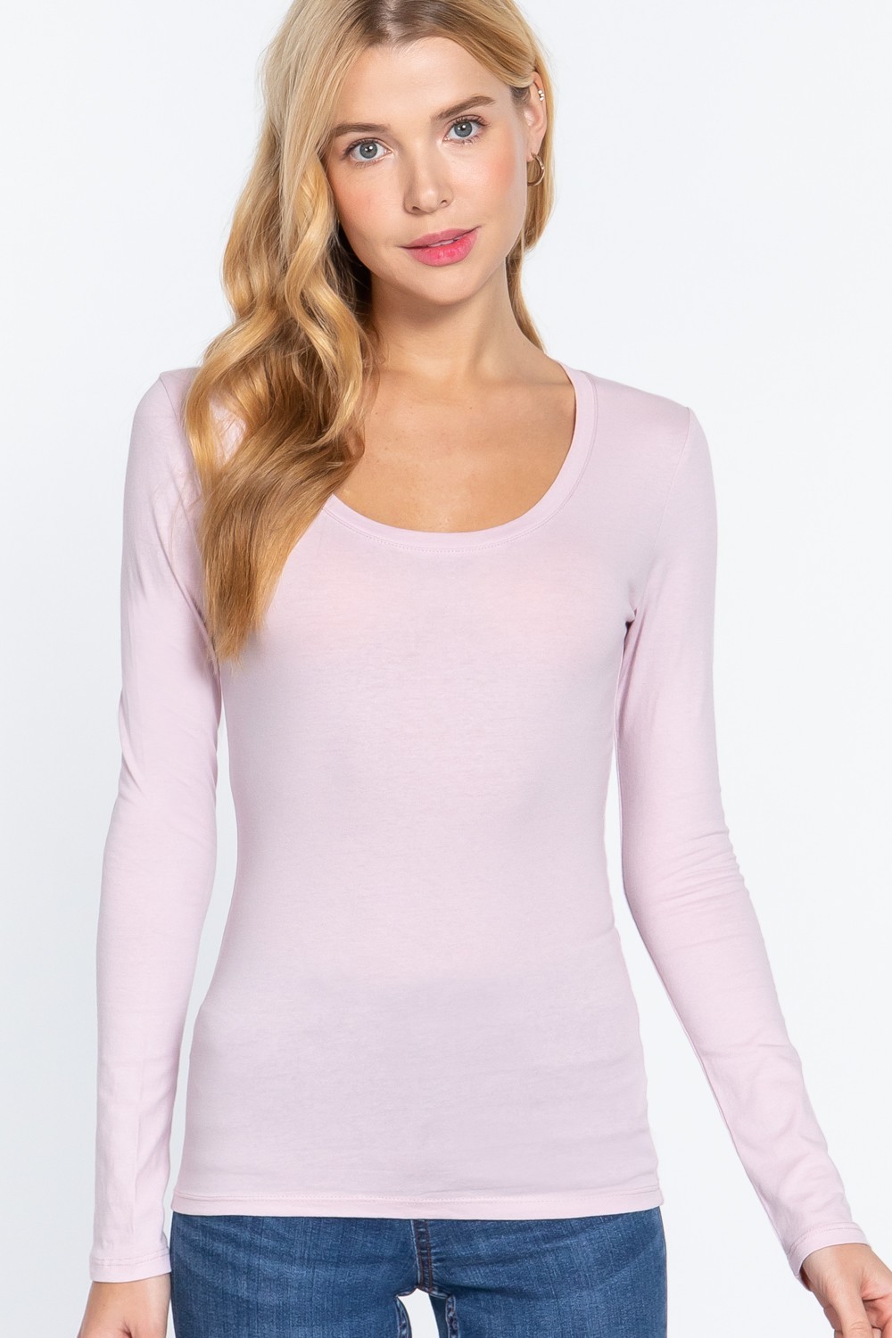 Women’s V Neck Long Sleeve T Shirt Basic Stretch Top US Sizes S-XL Plus 1X 2X