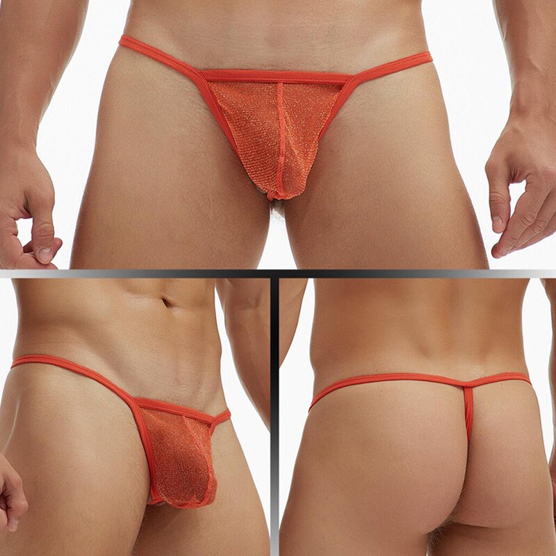 Mens Mesh See-through Pouch G-string Briefs Underwear T-back Thong V-string✔
