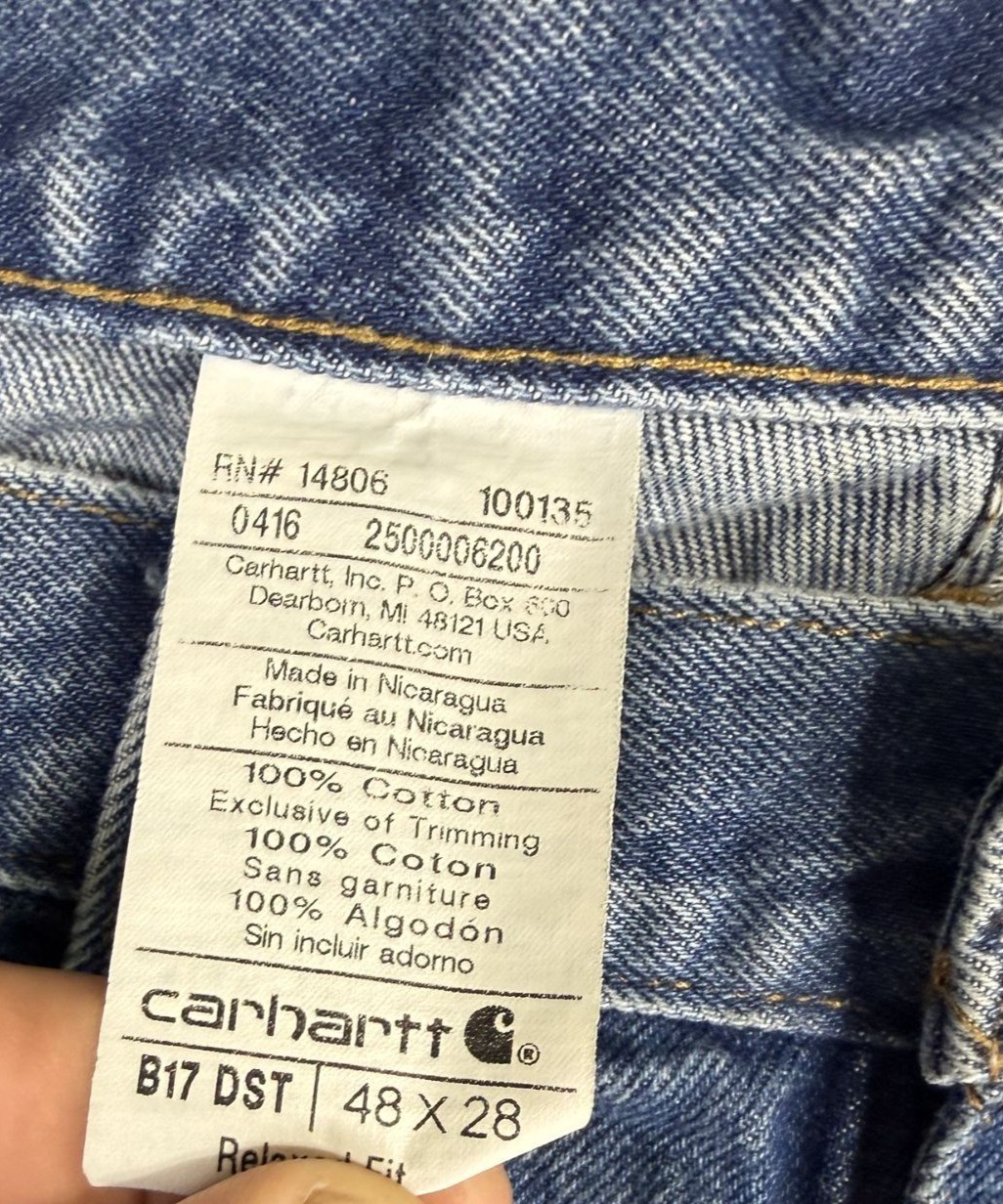 Carhartt Mens Relaxed Fit Blue Denim Jeans B17 DST 48×28