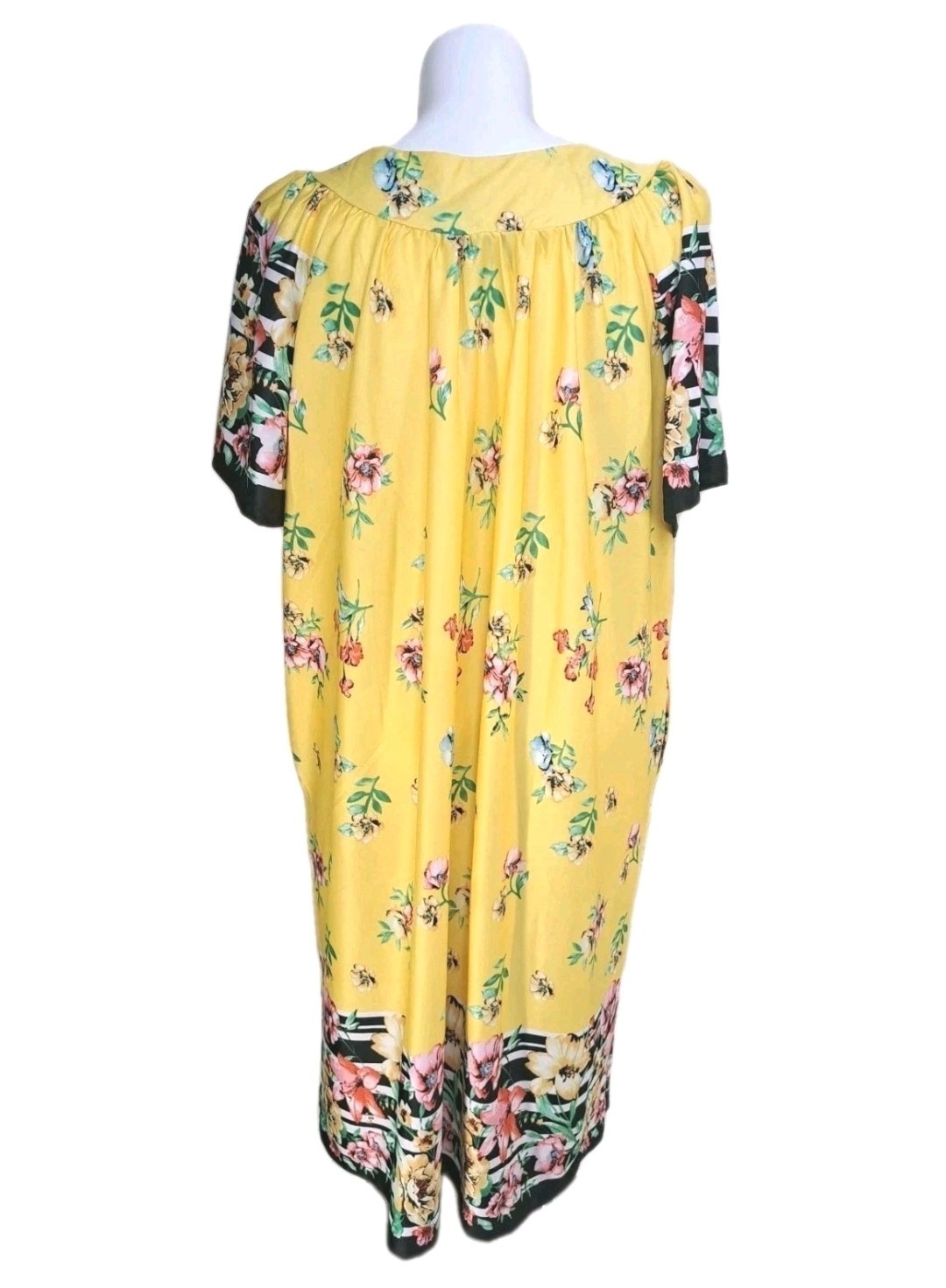 Anthony Richards VTG Yellow Floral Mumu House Patio Dress Lounger Women’s Plus