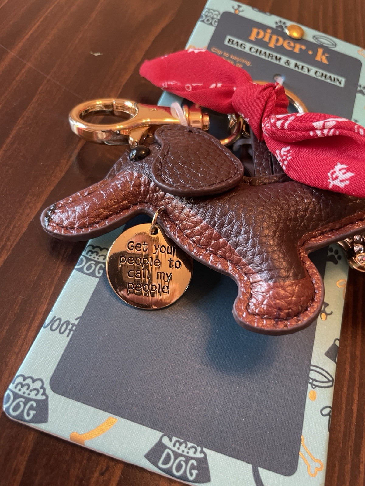Piper K Dachshund Bag Charm Key Chain (wiener Dog, Bandana, Tennis Ball)