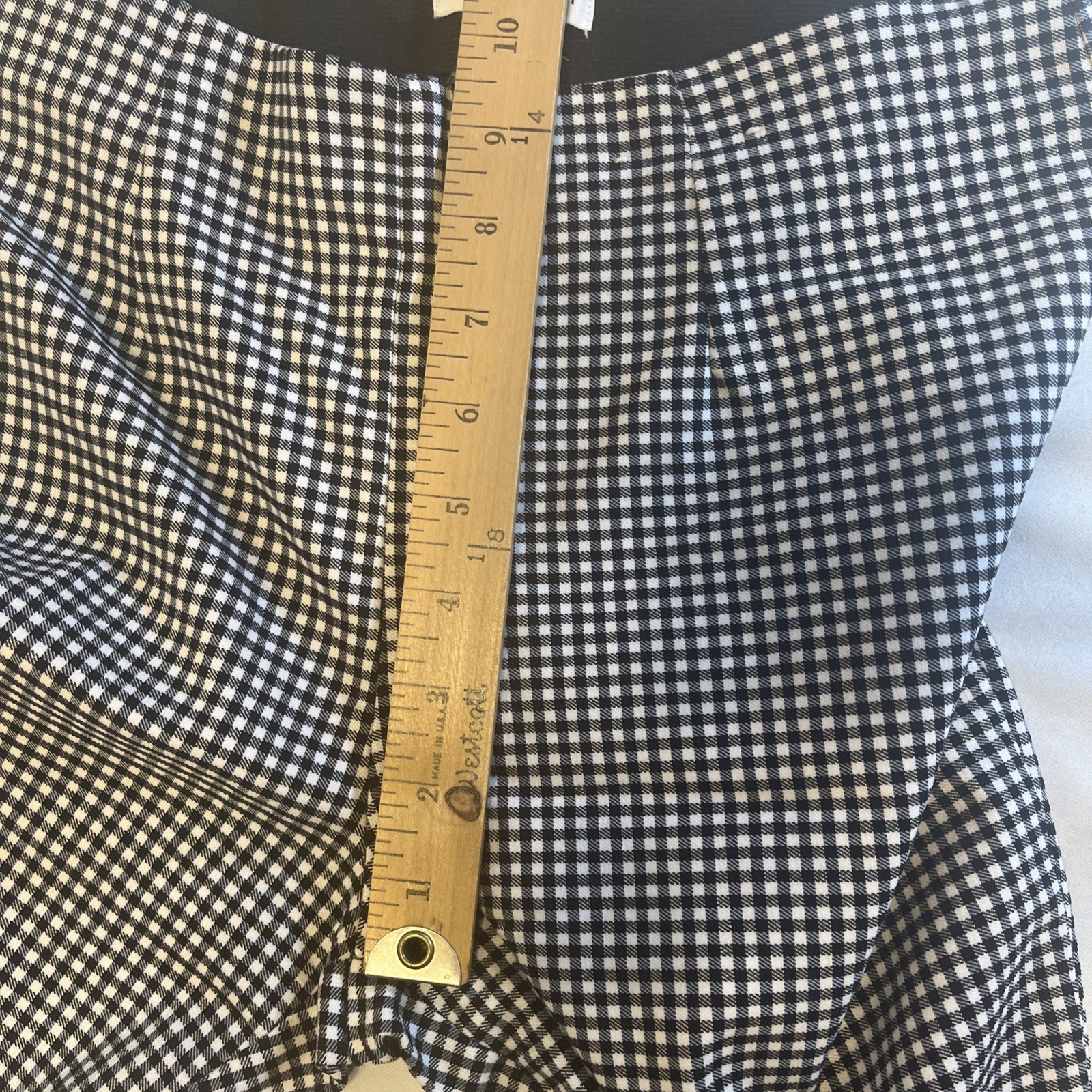 Calvin Klein Womens Pants Size 4 Black White Checker Stretch Career Slim Fit