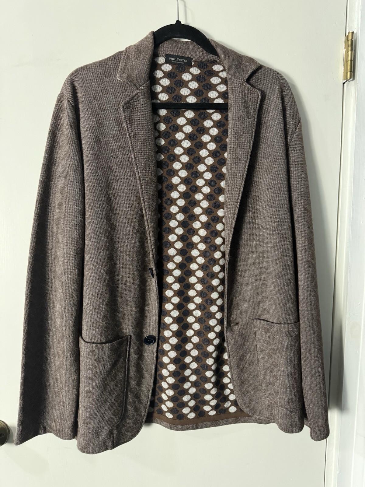 Phil Petter Men’s Sport Coat XL Multicolor Knit Polka Dot 2 Button