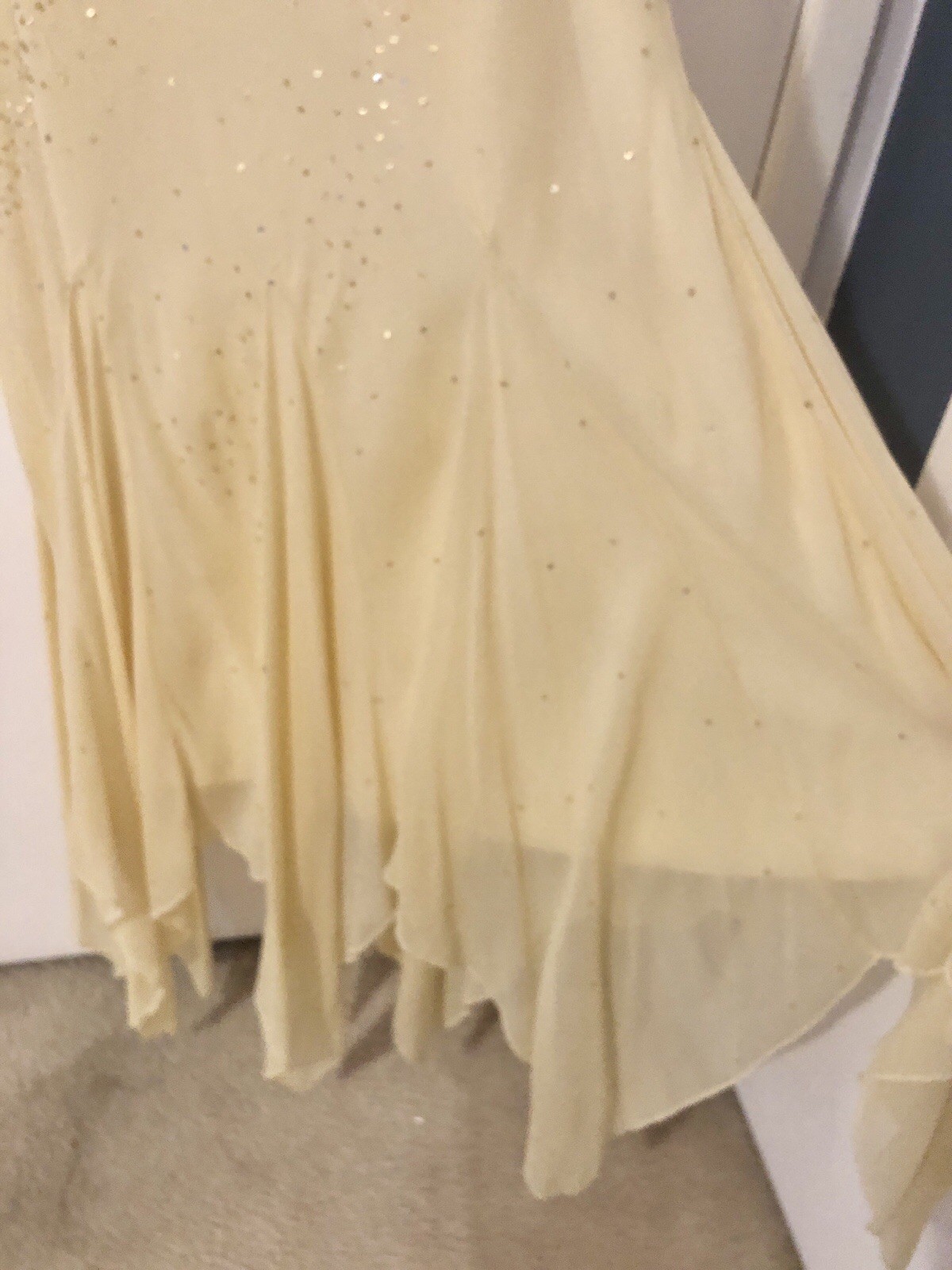 Vintage Laundry by Shelli Segal Silk Butter Yellow Midi Dress Size 10 Y2K Fairy