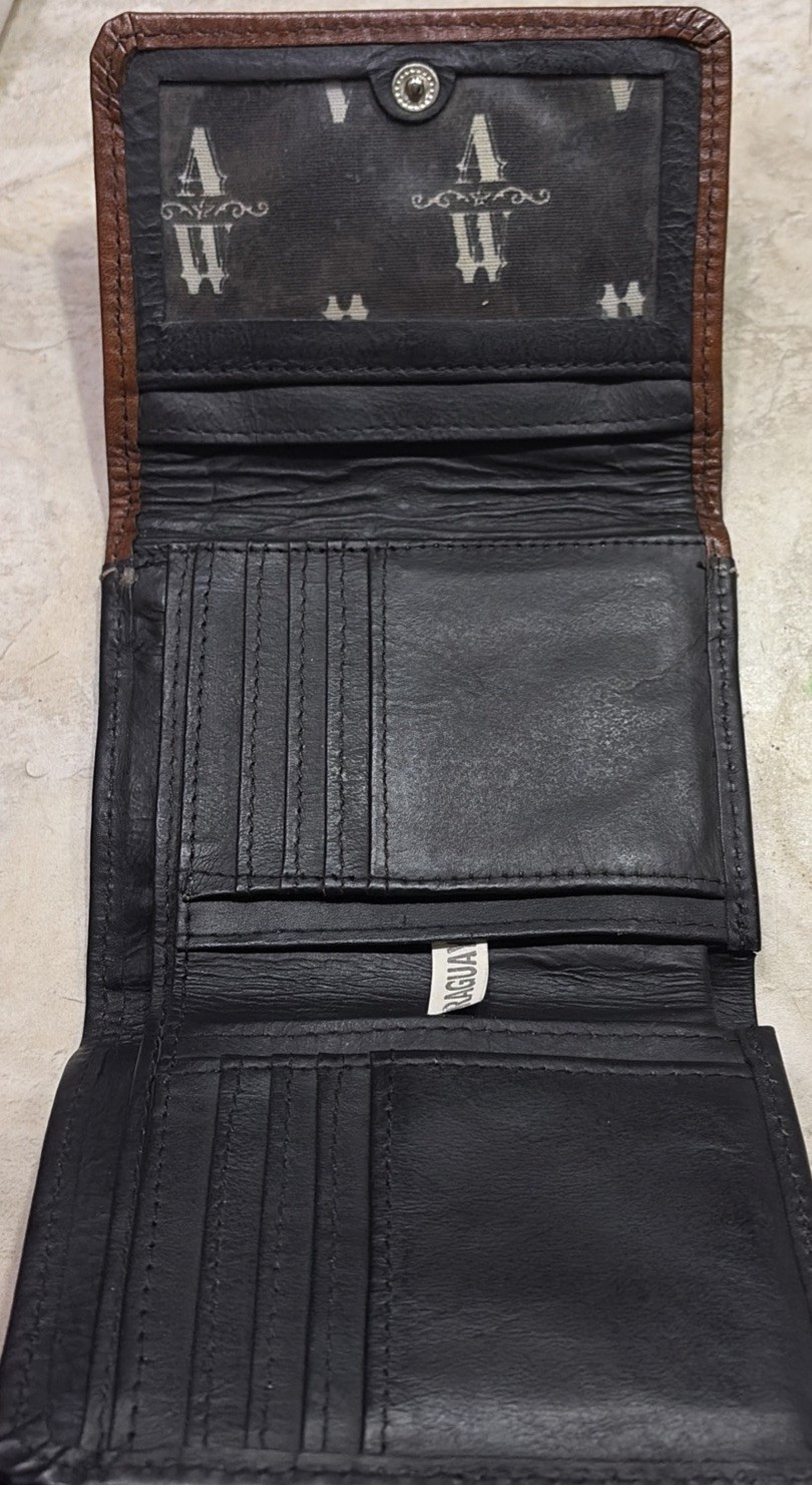 AMERICAN WEST Brown Genuine LEATHER Calf Hair-On Womens Wallet