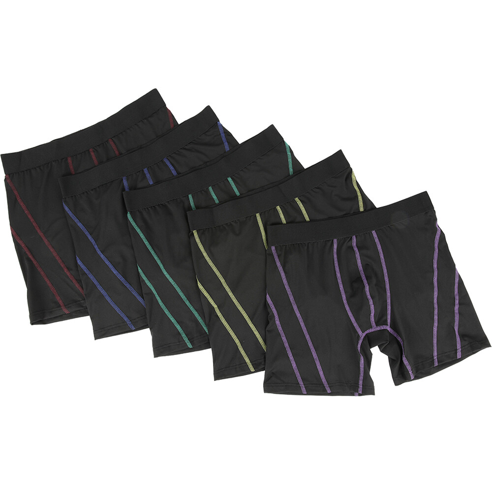 5PCS Anti-Chafing Mens Boxer Briefs Shorts Long Legs Underpants Trunks Underwear