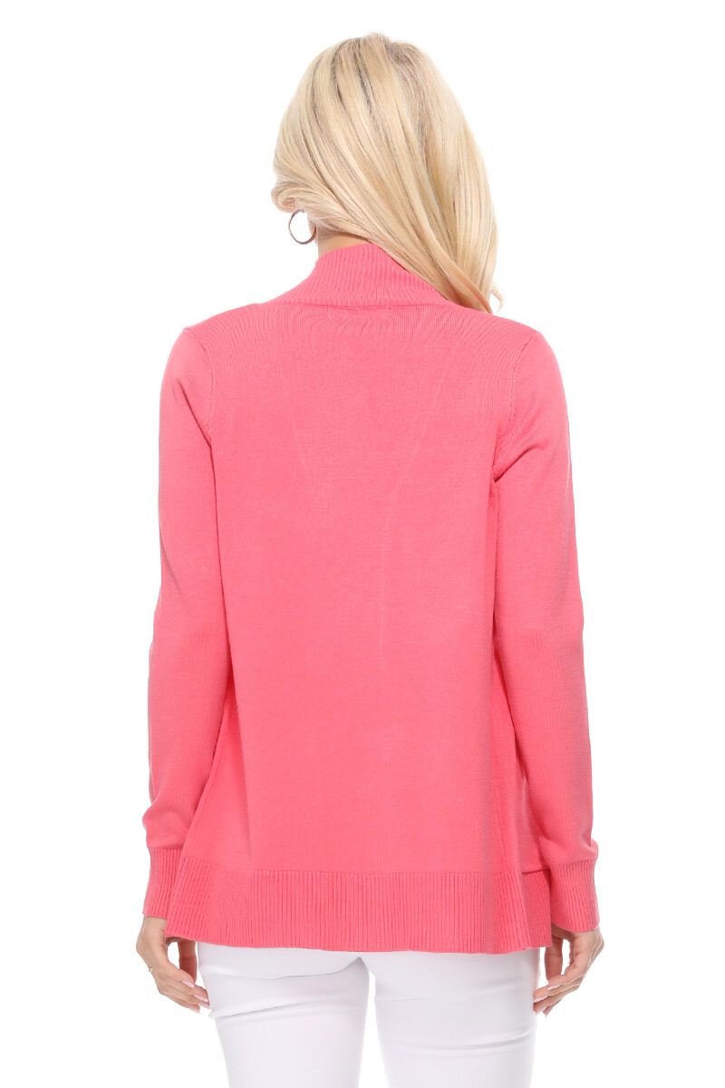 Yemak Women’s Long Sleeve Open Front Knit Sweater Cardigan Shrug with Pocket