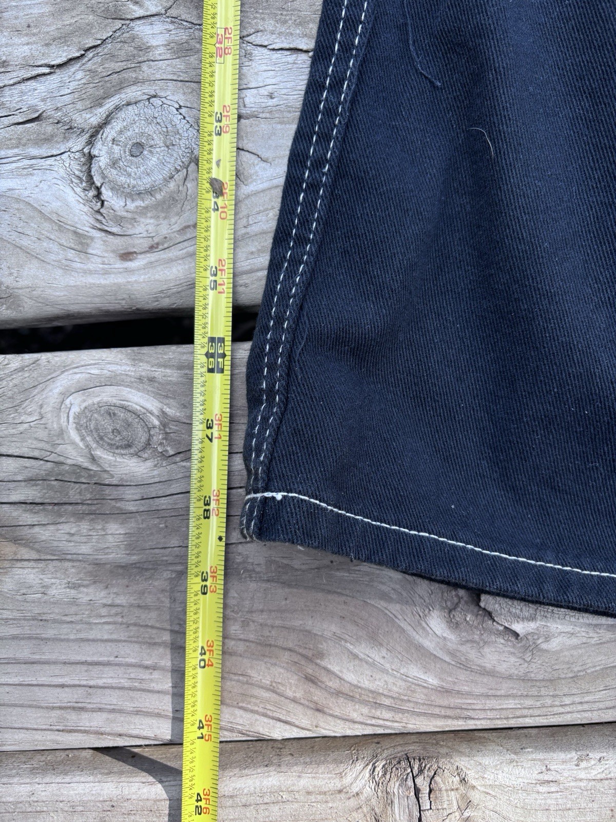 Men’s Dark Wash Blue Denim Wide-Leg Jeans Button Fly Embroidered 5-Pocket
