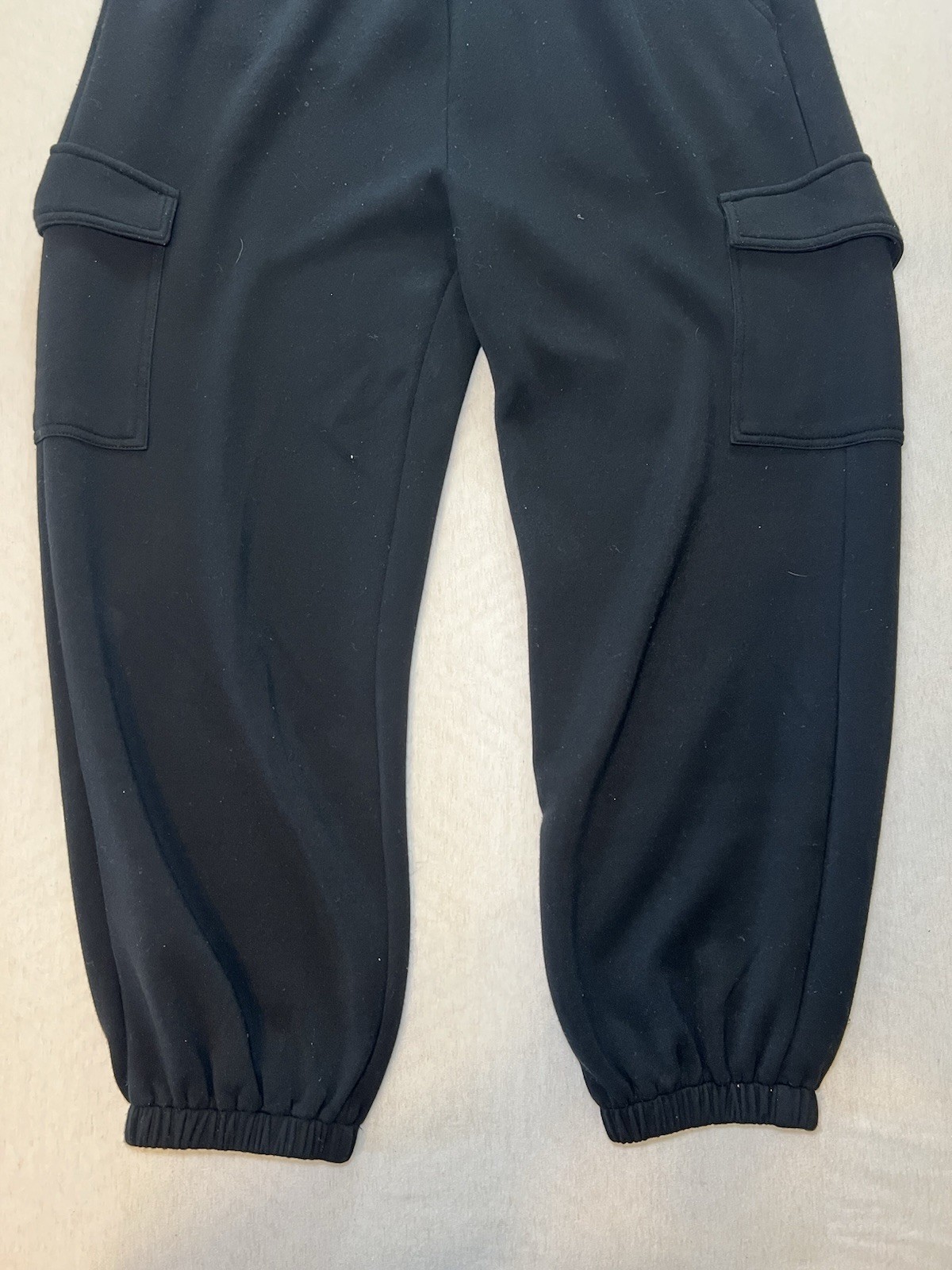 Varley Women’s Sweatpants Small Black Ribbed Joggers Drawstring Cargo Soft