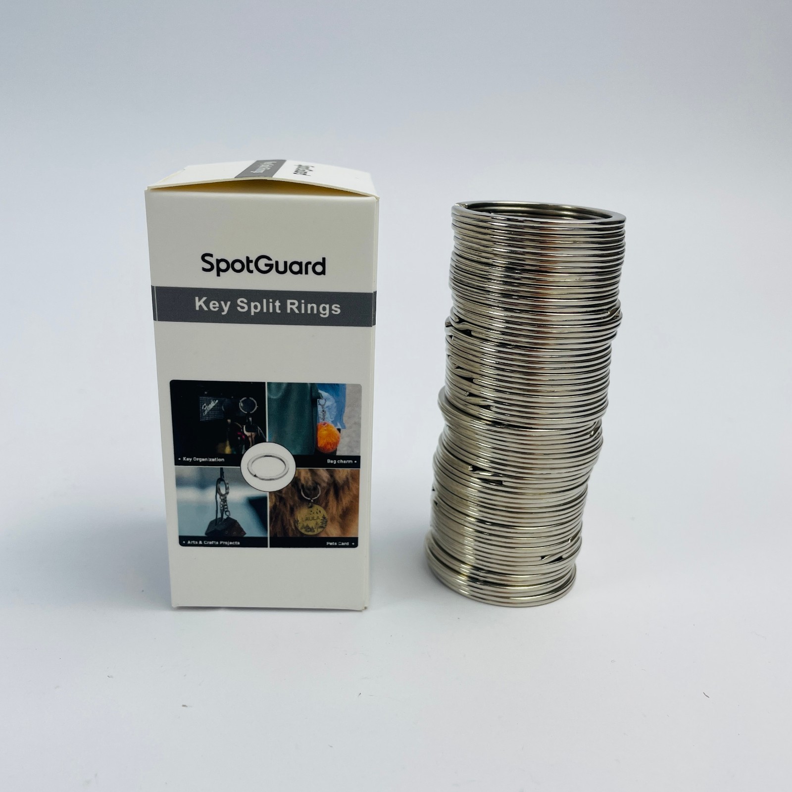 SpotGuard 32mm Stainless Steel Key Split Rings, 50pcs Heavy Duty Metal Key Rings