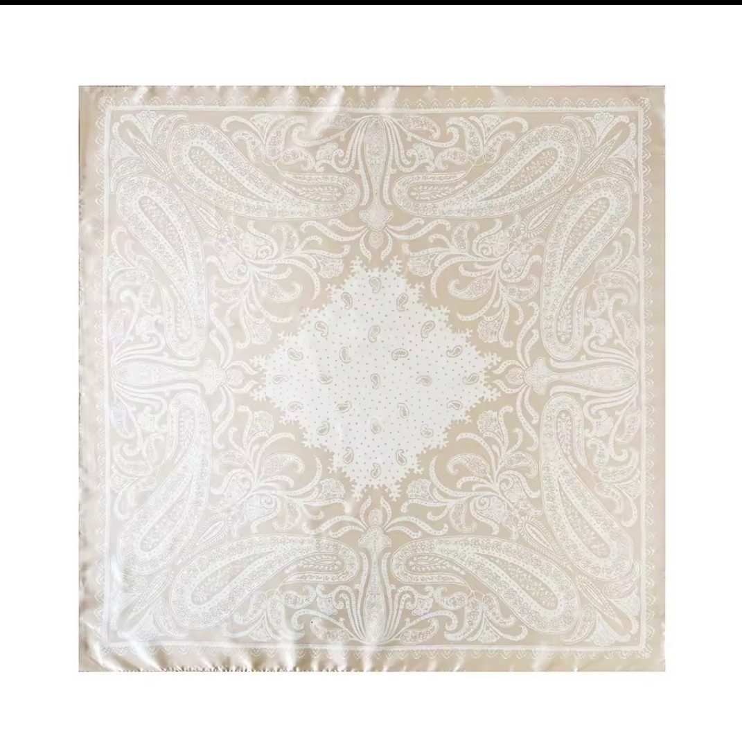Luxury 90cm Square Satin Silk Feel Scarf Women Print Hijab Shawl Wrap Bandana
