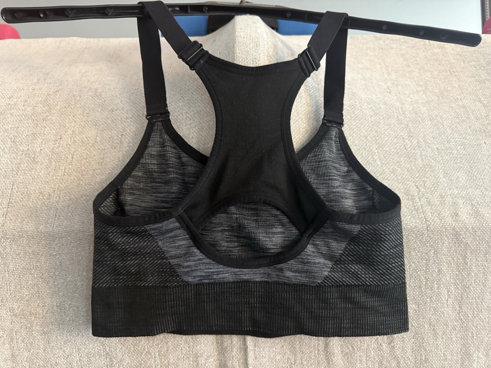 Avia Sports Bra Womens XL Gray Black Racerback Medium Support Activewear Gym