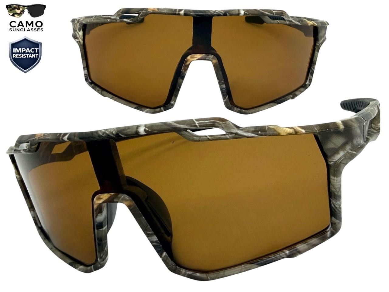 Sporty Military Tactical Fishing Hunting Wrap SUN GLASSES Large Camouflage Frame