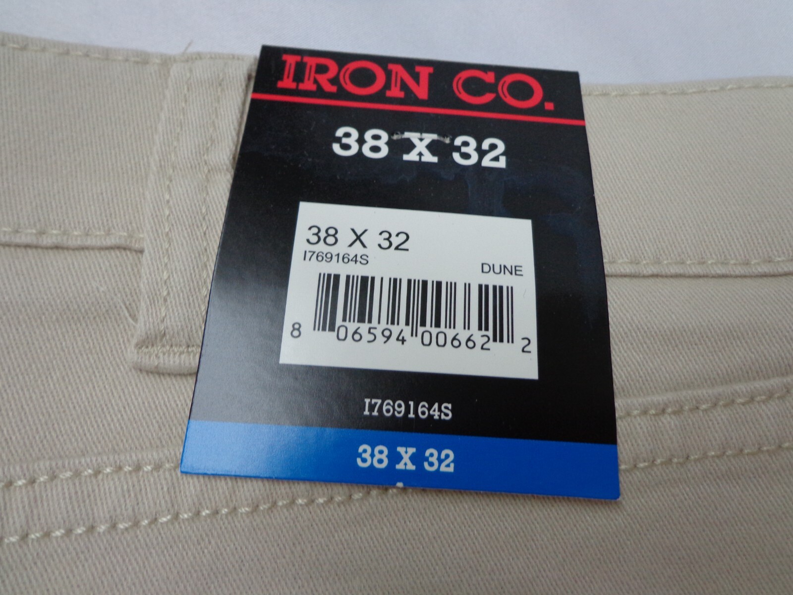 Iron Co. Men’s Classic Stretch Comfort Patriot Pants ‘Dune’ Cream Color 38 x 32
