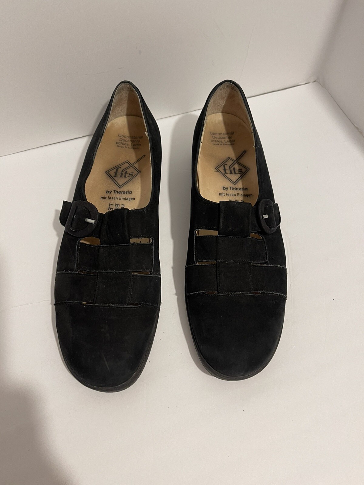 Fits by Theresia Bianca Black suede Shoe Mary Jane style women’s size 8.5