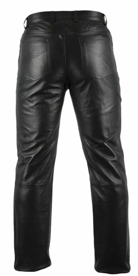 Motorcycle Pants Men Biker Dual Sport Motorbike Genuine Leather Pants Riding