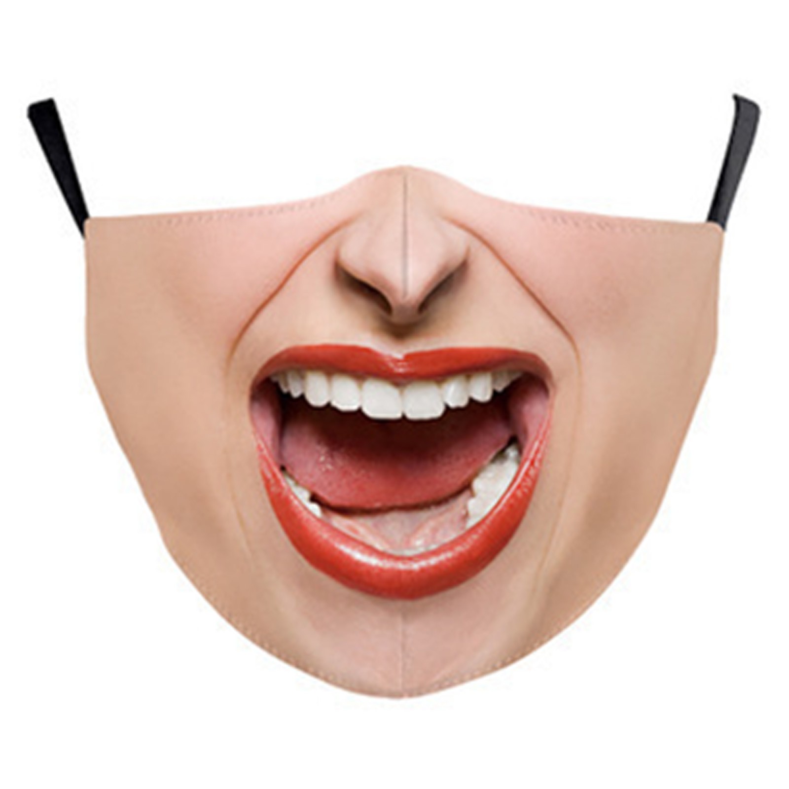 1Pcs Full Face Cover Festival Big Mouth Expression Masks Funny Smile Print Masks