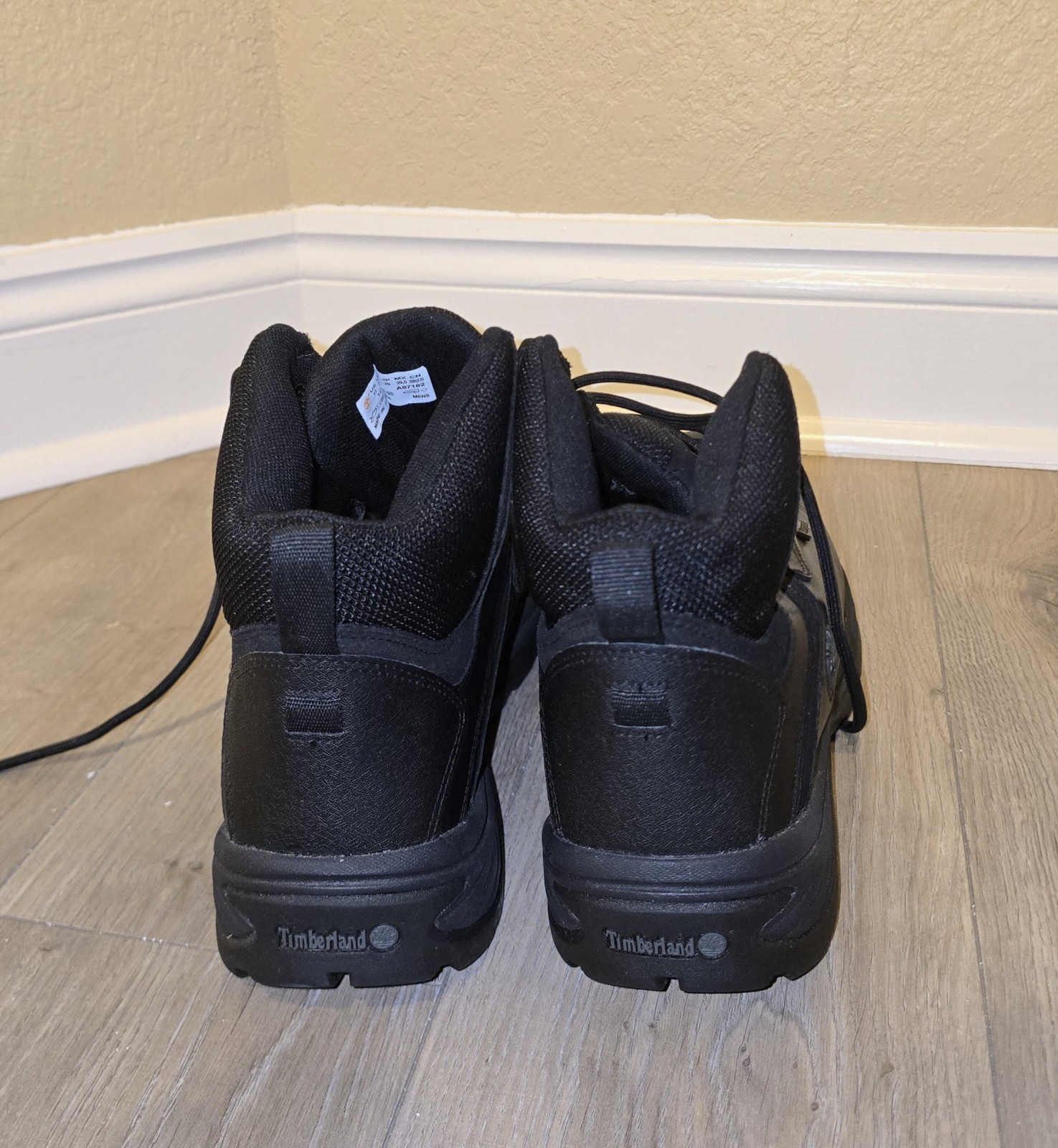 Timberland Men’s Black Leather Lace-Up Ankle Hiker Boots Round Toe US 11