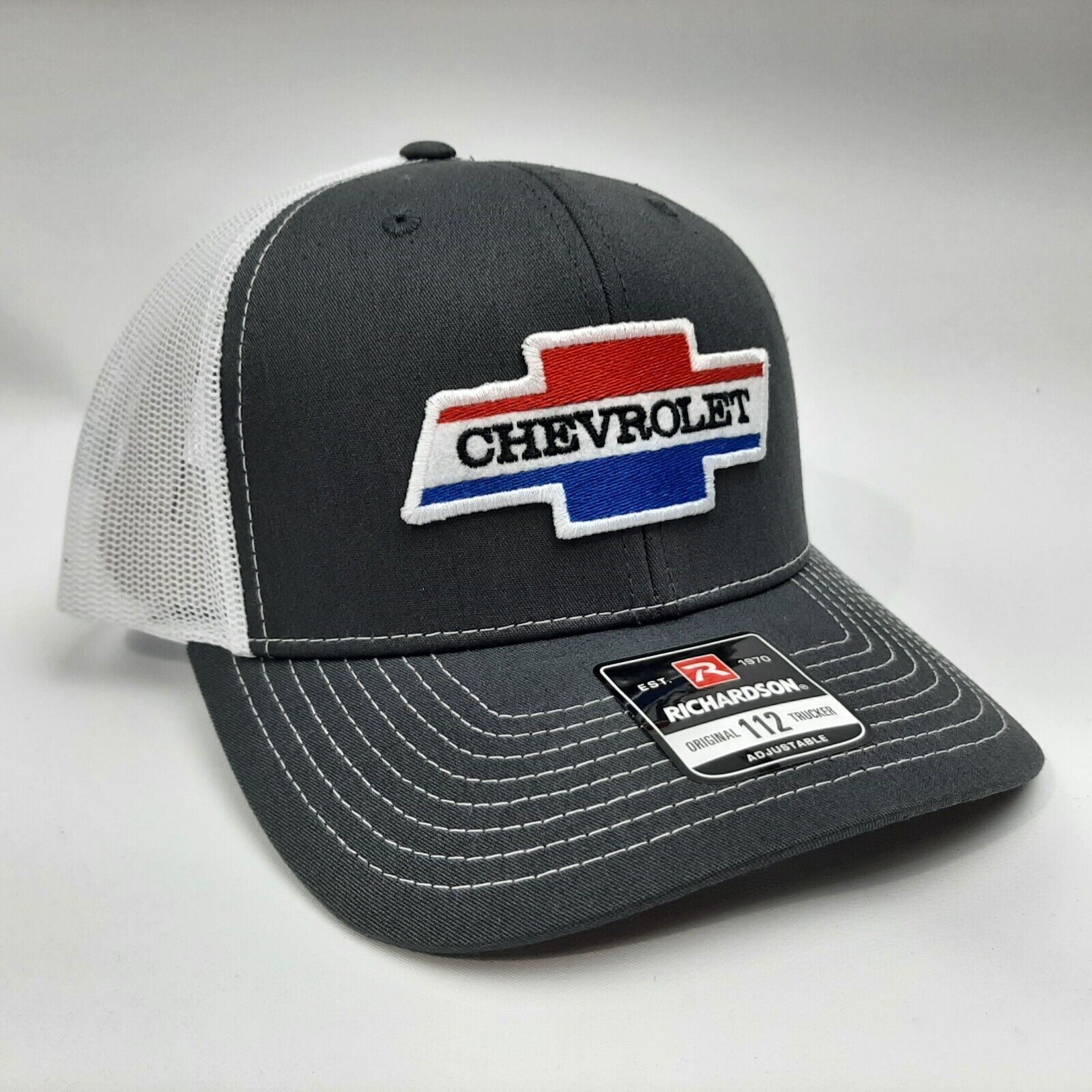 Richardson 112 Trucker Chevy Chevrolet Patch Cap Hat Mesh Snapback Gray
