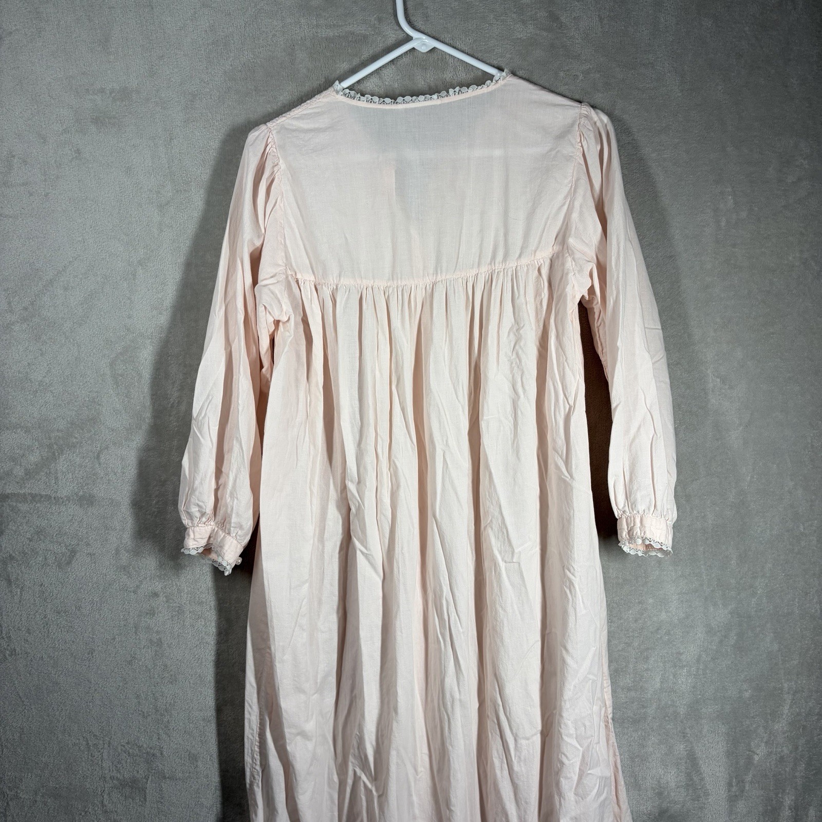 VTG Saybury Prairie Nightgown Size S Pink Cotton Victorian Cottagecore Granny