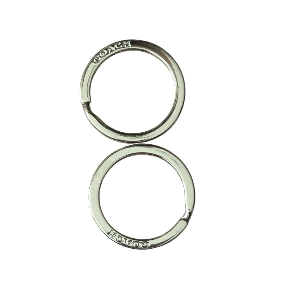 2 x silver tone Coach key rings (replacement parts)