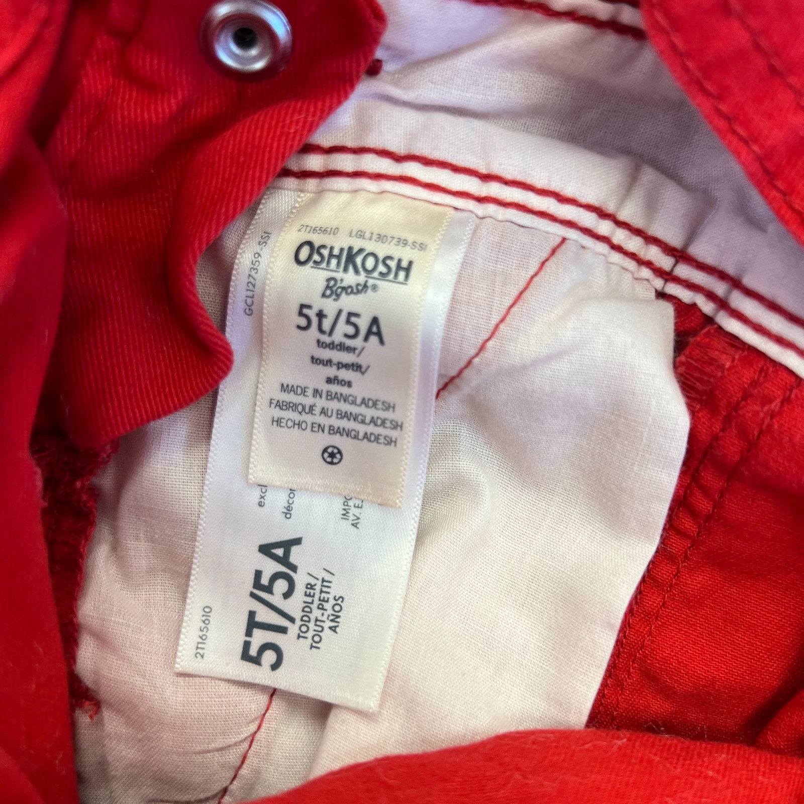 Vintage OshKosh B’Gosh Red Shortalls Girls Size 5T Lace Trim Overalls Romper