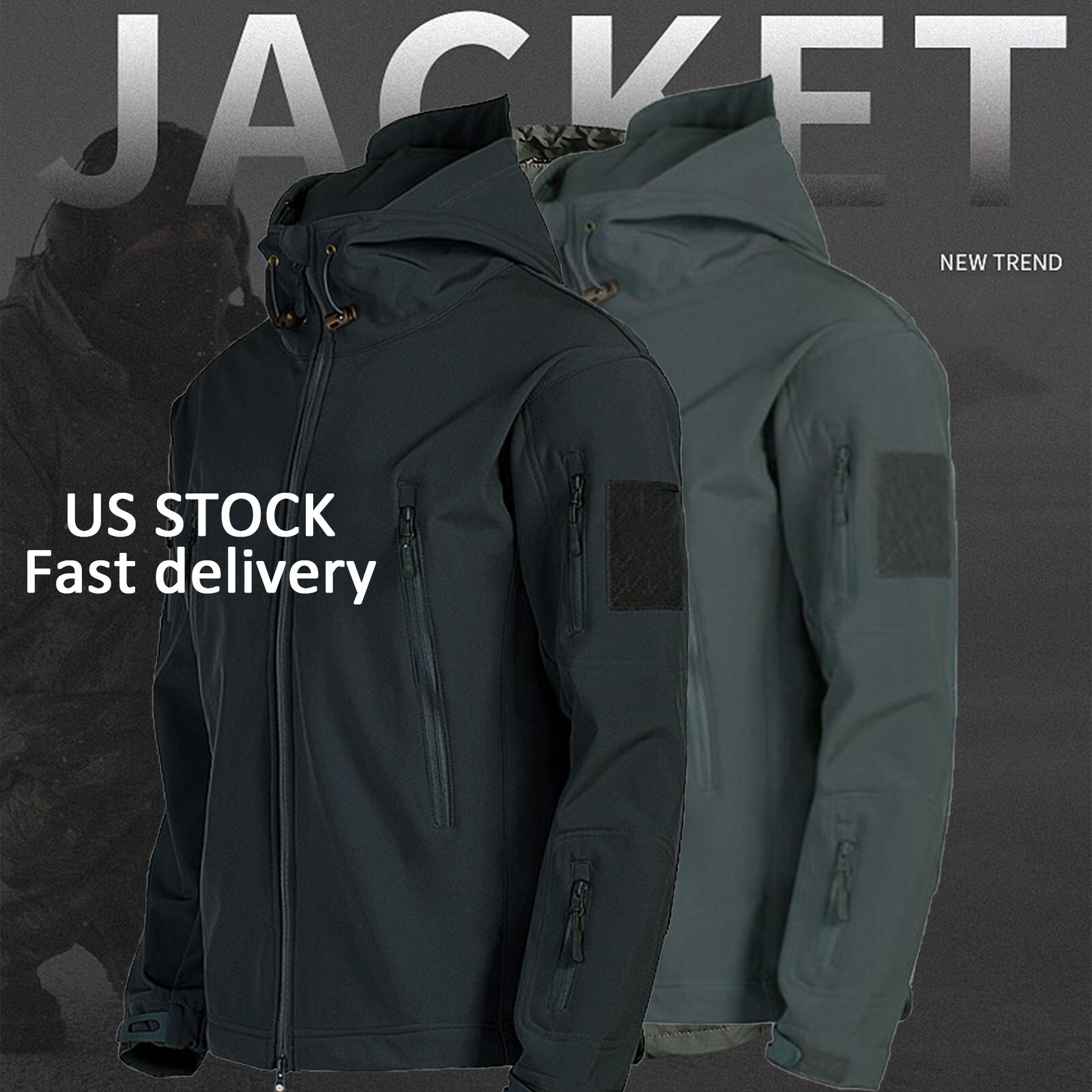 Mens Jacket Winter Military Tactical Waterproof Warm Soft Shell Windbreaker US