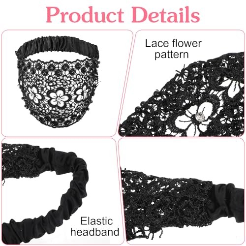 cobee 3 Pcs Elegant Lace Headbands for Women, Wide Boho Head Wrap with